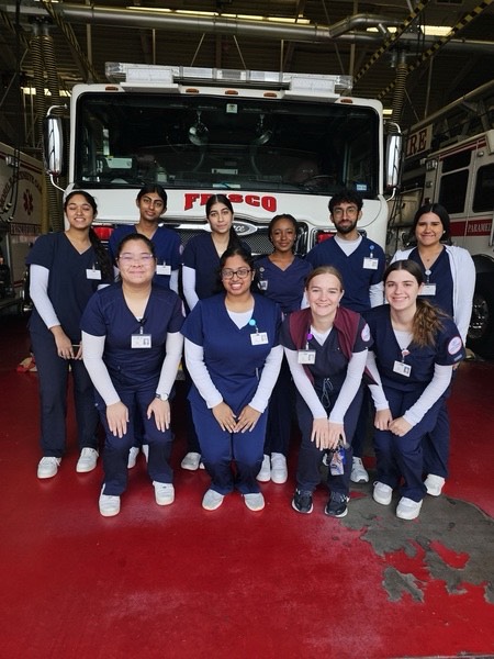 CNA students working at the Frisco Fire Station.