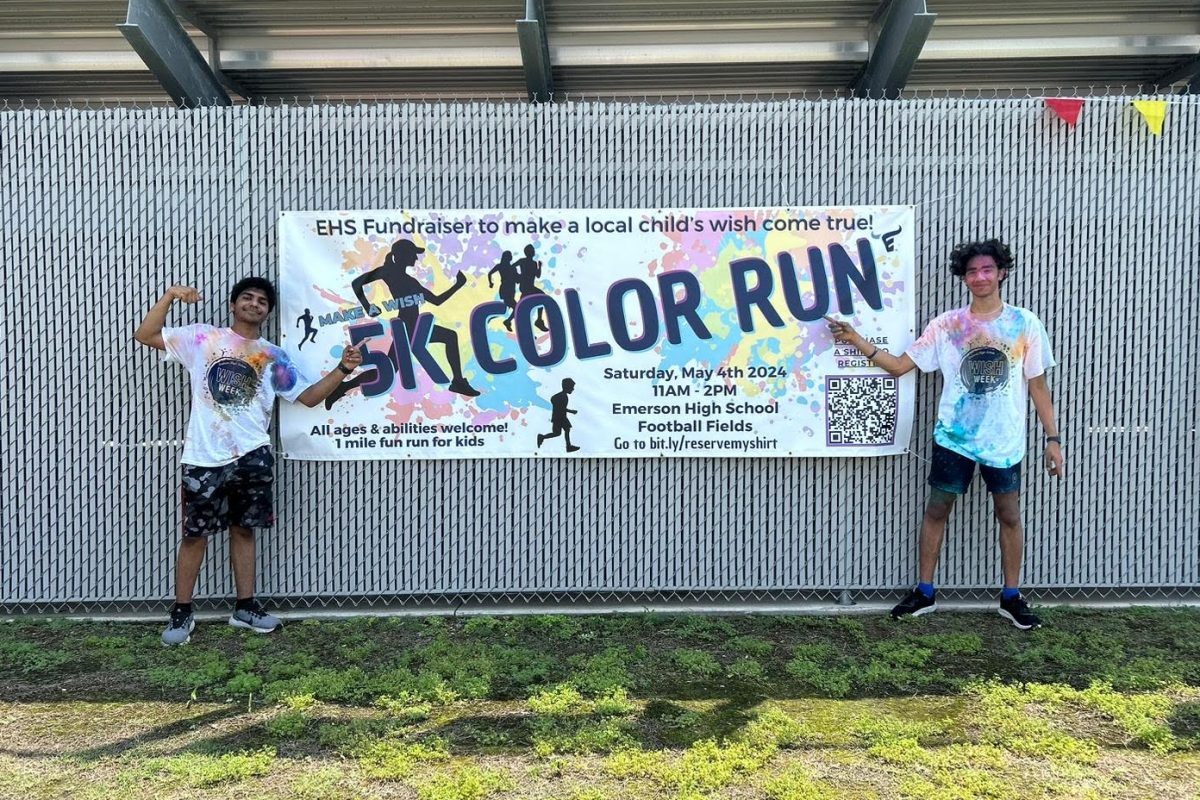 Mavericks are covered in color after participating in the Color Run, a fundraiser event for Zaki's Make-a-Wish campaign.