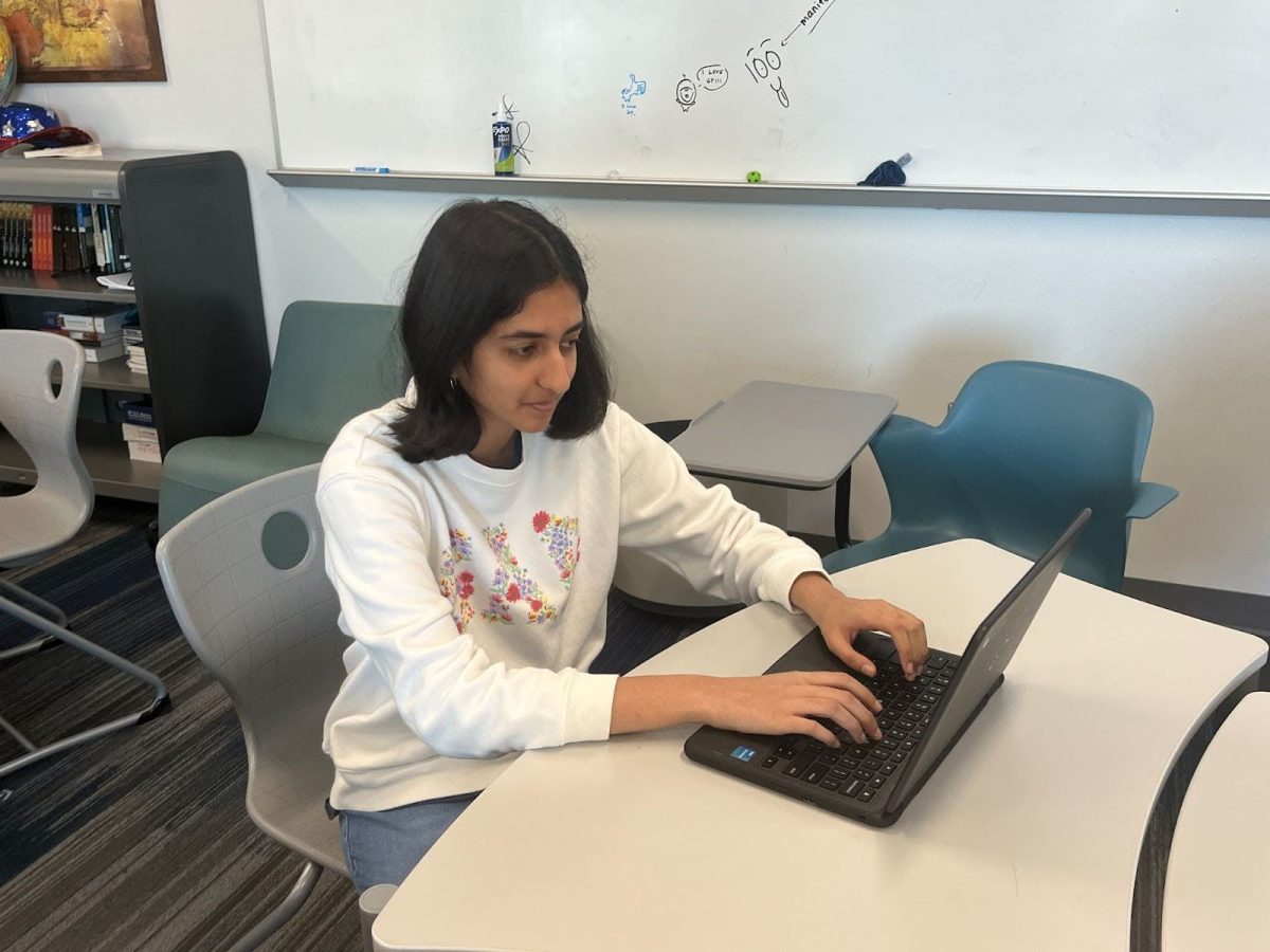 Sahana Narasimhan, 10, diligently studies for the Academic Decathlon competition that takes place in November 2024. 