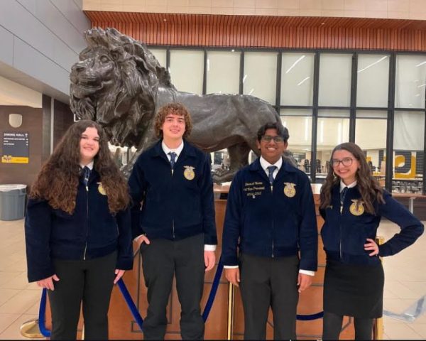 FFA members are joyful after receiving high placements at the district competition. 