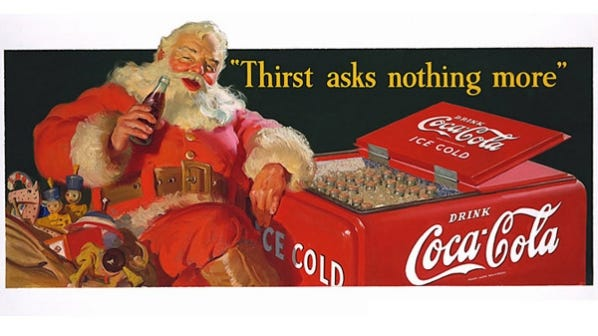 Popular Coke advertisements started using Santa Claus to attract customers, which is one of the reasons he is portrayed in red clothing. 