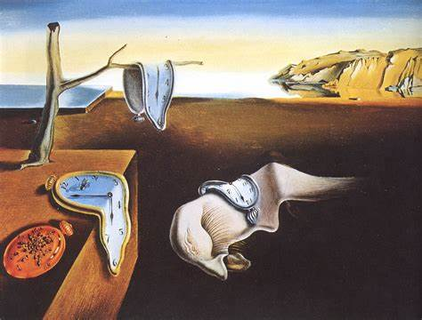 Salvador Dali’s most recognized piece, The Persistence of Memory, 1931. The painting depicts Dali’s thoughts on the subjectivity and unreliable nature of the concept of time. Dali deliberately made the appearance of the painting as structured as possible in order to intensify the illusion of reality within the landscape. 