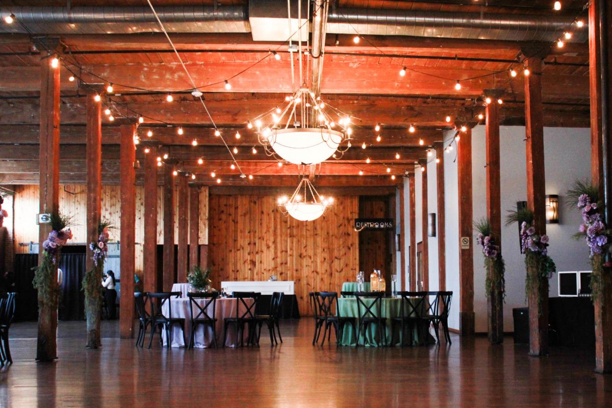 The fully decorated 2024 prom venue at the Mckinney Cotton Mill.