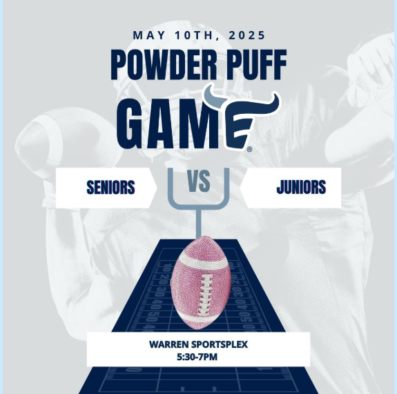Girls run the field at the 2025 powderpuff football showdown