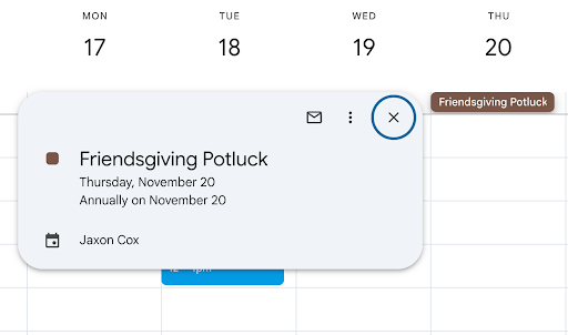 Using an agenda for big events