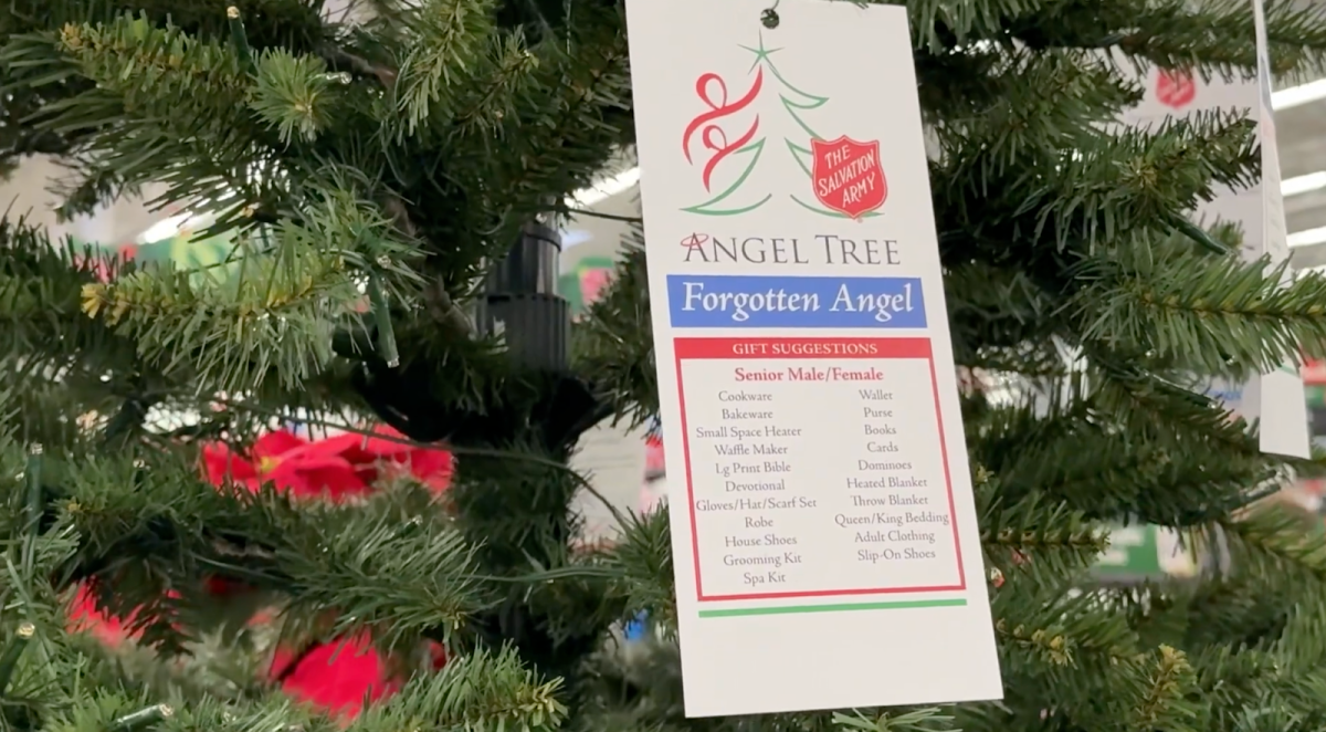 Stores like Walmart offer Christmas Trees where tickets can be taken to shop for a child in need. (Giulia Tolar)
