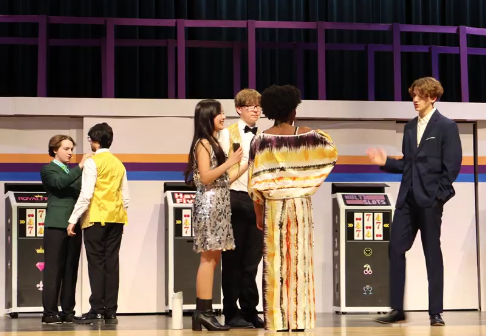 Emerson Theatre Company performs the opening night of the musical “Disaster!” (Hannah Hill)
