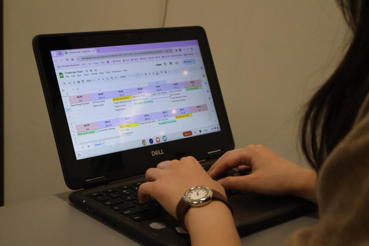 An example of a schedule for schoolwork.