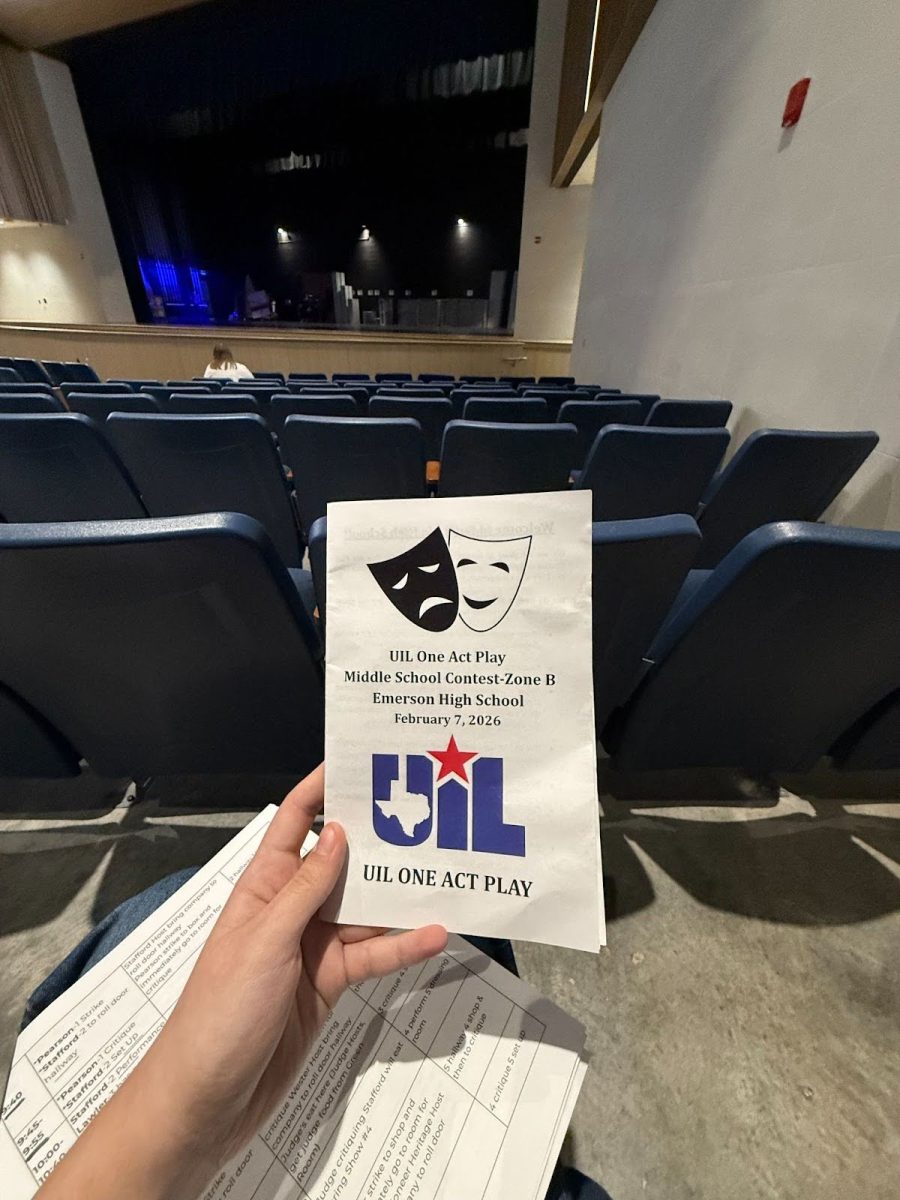Playbill for Middle School Contest Zone B competition, (Camila Hernandez).