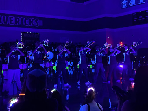 The trombone section before performing headchoppers.
