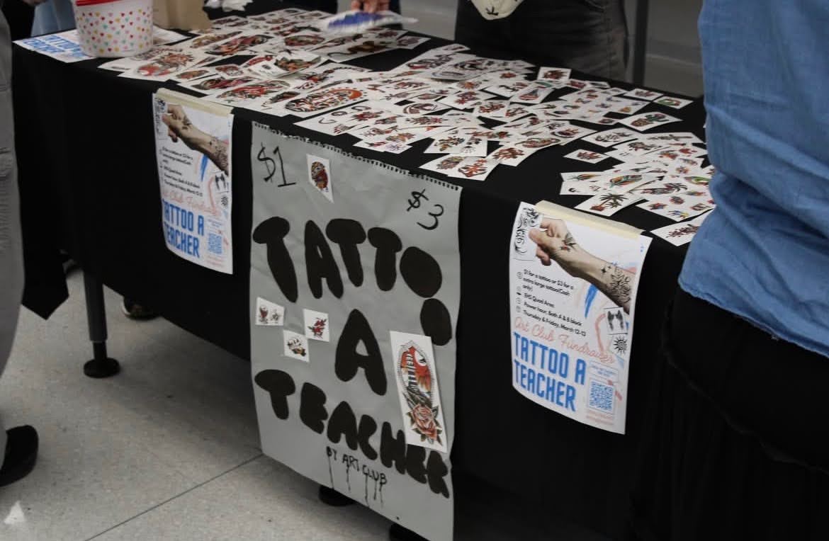 A variety of temporary tattoos were available for students to use.