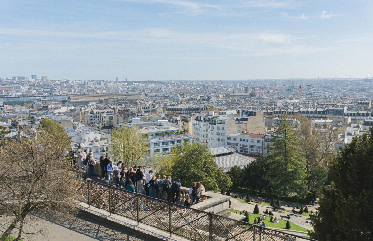 Paris skyline view from Montmartre hilltop