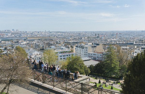 Paris skyline view from Montmartre hilltop